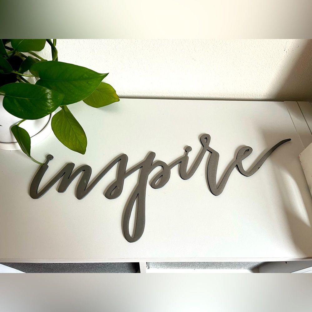 Metal “inspire” sign from Magnolia